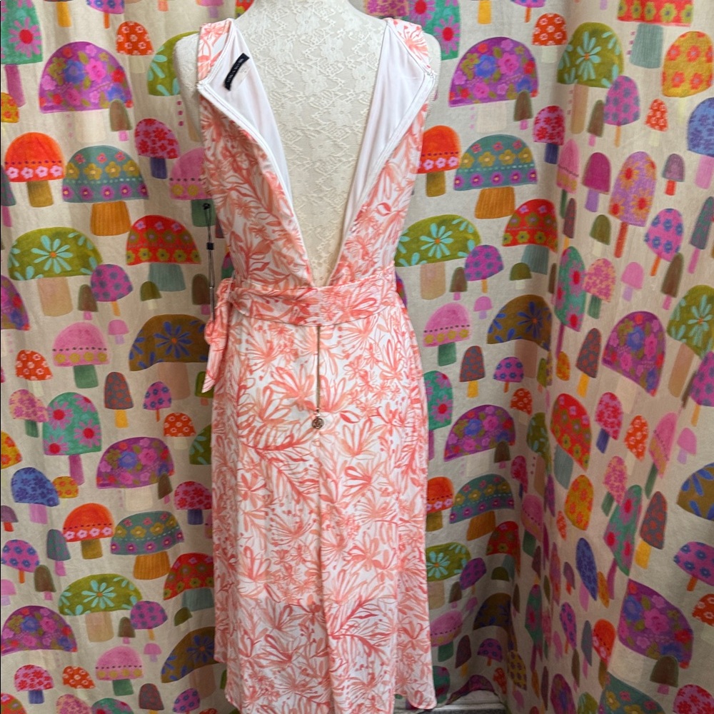 Tommy Hilfiger Sleeveless Layered Faux Wrap Floral Dress. Size 6. NWT - Picture 6 of 11